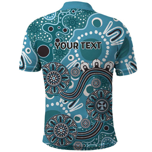 Personalised NAIDOC Week 50 Years Deadly Always Polo Shirt Teal Aboriginal Artwork Dot Painting