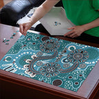 Personalised NAIDOC Week 50 Years Deadly Always Puzzle Teal Aboriginal Artwork Dot Painting