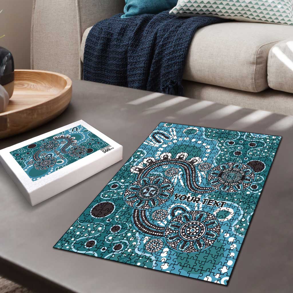 Personalised NAIDOC Week 50 Years Deadly Always Puzzle Teal Aboriginal Artwork Dot Painting