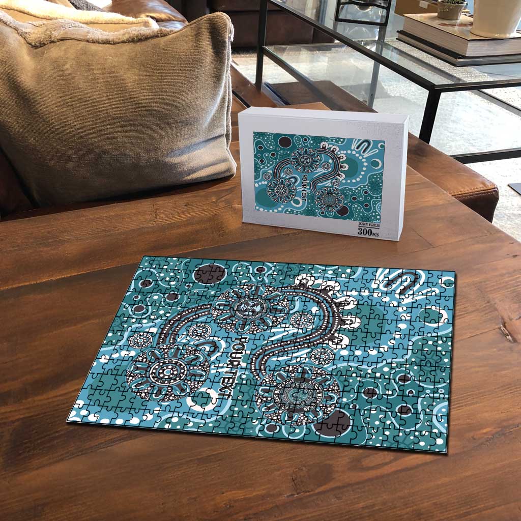 Personalised NAIDOC Week 50 Years Deadly Always Puzzle Teal Aboriginal Artwork Dot Painting