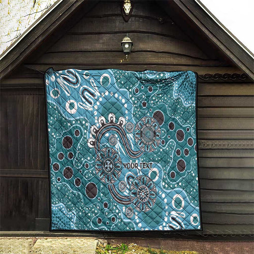 Personalised NAIDOC Week 50 Years Deadly Always Quilt Teal Aboriginal Artwork Dot Painting