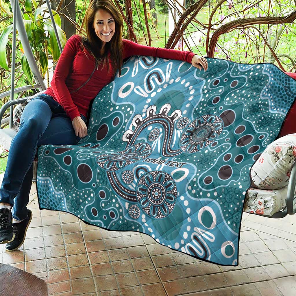Personalised NAIDOC Week 50 Years Deadly Always Quilt Teal Aboriginal Artwork Dot Painting