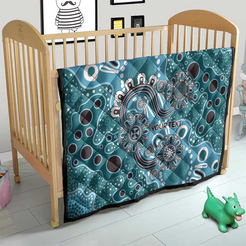 Personalised NAIDOC Week 50 Years Deadly Always Quilt Teal Aboriginal Artwork Dot Painting