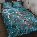 Personalised NAIDOC Week 50 Years Deadly Always Quilt Bed Set Teal Aboriginal Artwork Dot Painting