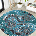 Personalised NAIDOC Week 50 Years Deadly Always Round Carpet Teal Aboriginal Artwork Dot Painting