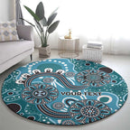 Personalised NAIDOC Week 50 Years Deadly Always Round Carpet Teal Aboriginal Artwork Dot Painting