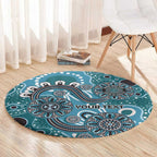 Personalised NAIDOC Week 50 Years Deadly Always Round Carpet Teal Aboriginal Artwork Dot Painting