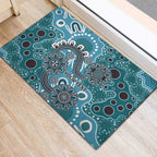Personalised NAIDOC Week 50 Years Deadly Always Rubber Doormat Teal Aboriginal Artwork Dot Painting