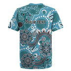 Personalised NAIDOC Week 50 Years Deadly Always Rugby Jersey Teal Aboriginal Artwork Dot Painting