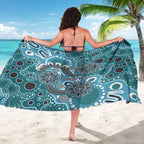 Personalised NAIDOC Week 50 Years Deadly Always Sarong Teal Aboriginal Artwork Dot Painting