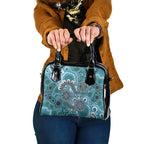 Personalised NAIDOC Week 50 Years Deadly Always Shoulder Handbag Teal Aboriginal Artwork Dot Painting