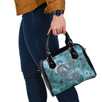 Personalised NAIDOC Week 50 Years Deadly Always Shoulder Handbag Teal Aboriginal Artwork Dot Painting