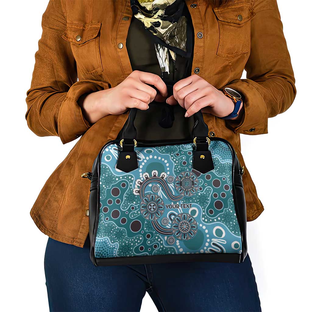 Personalised NAIDOC Week 50 Years Deadly Always Shoulder Handbag Teal Aboriginal Artwork Dot Painting