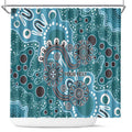 Personalised NAIDOC Week 50 Years Deadly Always Shower Curtain Teal Aboriginal Artwork Dot Painting