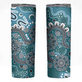Personalised NAIDOC Week 50 Years Deadly Always Skinny Tumbler Teal Aboriginal Artwork Dot Painting
