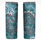 Personalised NAIDOC Week 50 Years Deadly Always Skinny Tumbler Teal Aboriginal Artwork Dot Painting