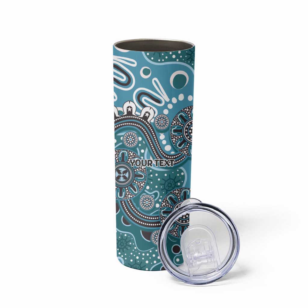 Personalised NAIDOC Week 50 Years Deadly Always Skinny Tumbler Teal Aboriginal Artwork Dot Painting