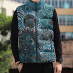 Personalised NAIDOC Week 50 Years Deadly Always Sleeveless Puffer Jacket Teal Aboriginal Artwork Dot Painting