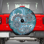 Personalised NAIDOC Week 50 Years Deadly Always Spare Tire Cover Teal Aboriginal Artwork Dot Painting