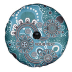 Personalised NAIDOC Week 50 Years Deadly Always Spare Tire Cover Teal Aboriginal Artwork Dot Painting