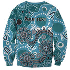 Personalised NAIDOC Week 50 Years Deadly Always Sweatshirt Teal Aboriginal Artwork Dot Painting