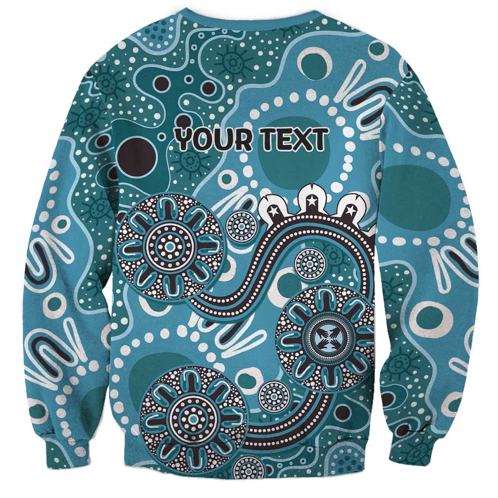 Personalised NAIDOC Week 50 Years Deadly Always Sweatshirt Teal Aboriginal Artwork Dot Painting