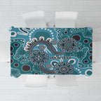 Personalised NAIDOC Week 50 Years Deadly Always Tablecloth Teal Aboriginal Artwork Dot Painting