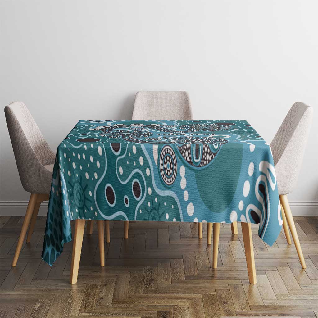 Personalised NAIDOC Week 50 Years Deadly Always Tablecloth Teal Aboriginal Artwork Dot Painting