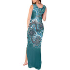 Personalised NAIDOC Week 50 Years Deadly Always Tank Maxi Dress Teal Aboriginal Artwork Dot Painting