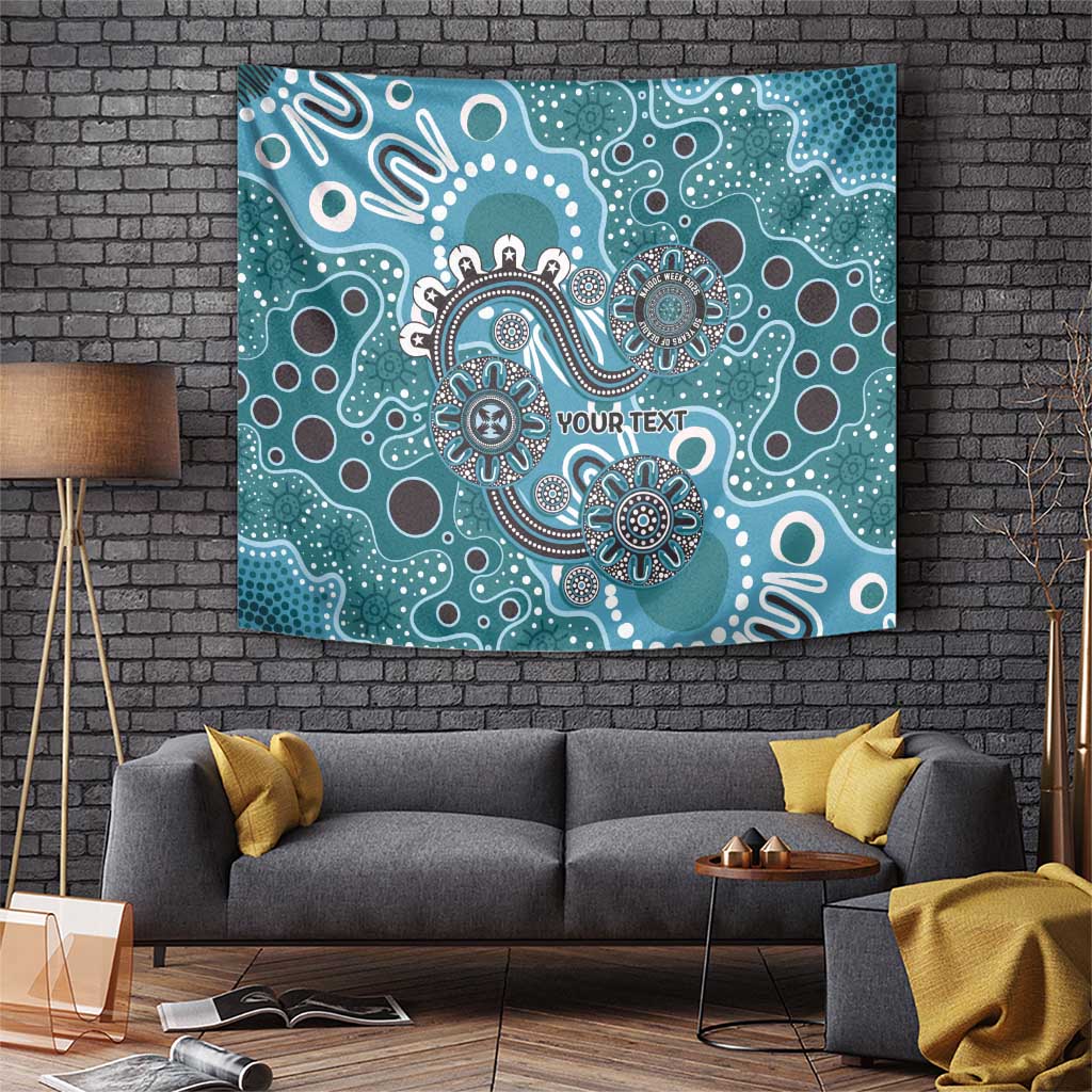 Personalised NAIDOC Week 50 Years Deadly Always Tapestry Teal Aboriginal Artwork Dot Painting