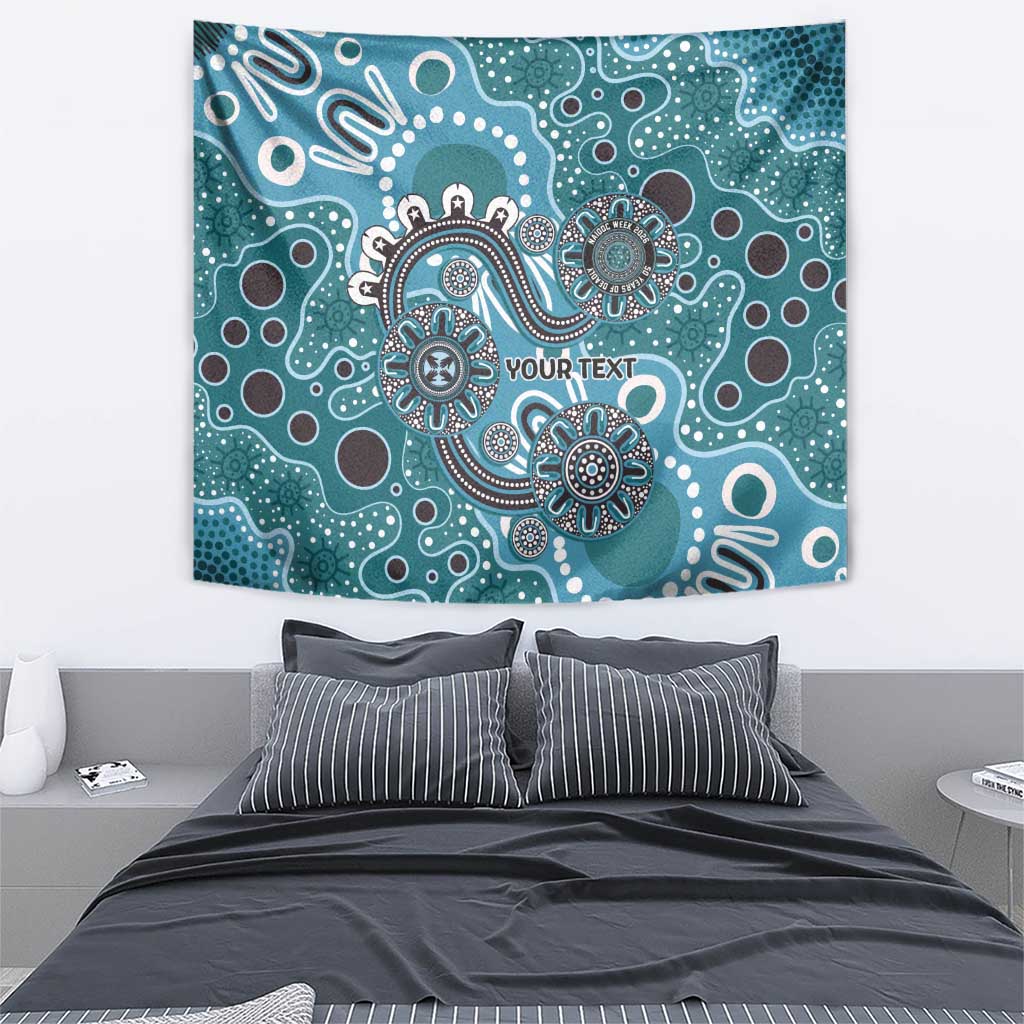Personalised NAIDOC Week 50 Years Deadly Always Tapestry Teal Aboriginal Artwork Dot Painting