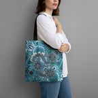Personalised NAIDOC Week 50 Years Deadly Always Tote Bag Teal Aboriginal Artwork Dot Painting
