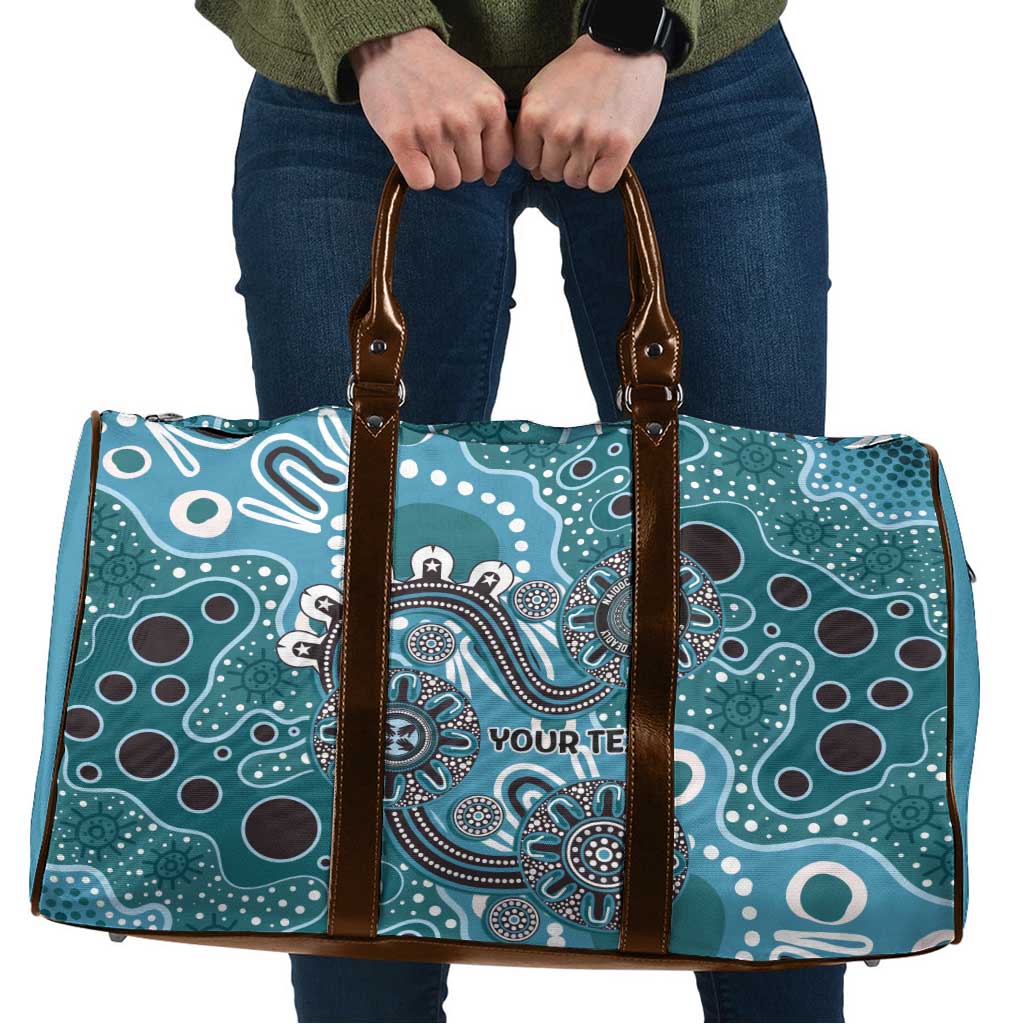 Personalised NAIDOC Week 50 Years Deadly Always Travel Bag Teal Aboriginal Artwork Dot Painting