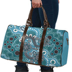 Personalised NAIDOC Week 50 Years Deadly Always Travel Bag Teal Aboriginal Artwork Dot Painting