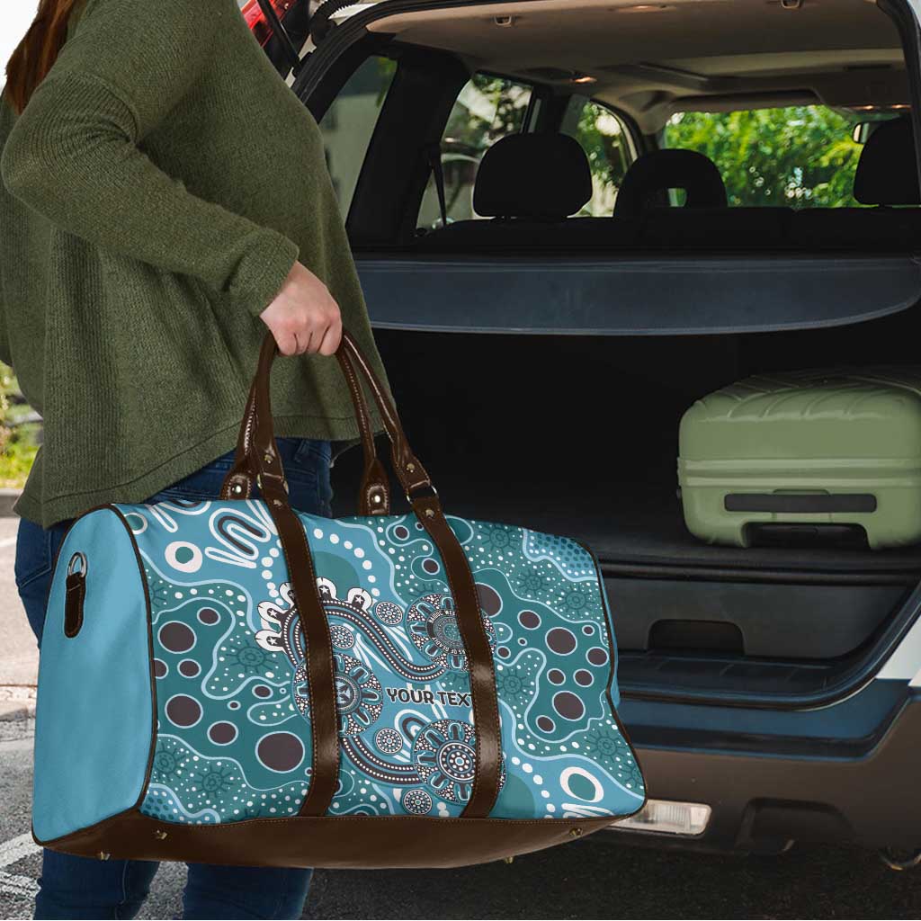 Personalised NAIDOC Week 50 Years Deadly Always Travel Bag Teal Aboriginal Artwork Dot Painting