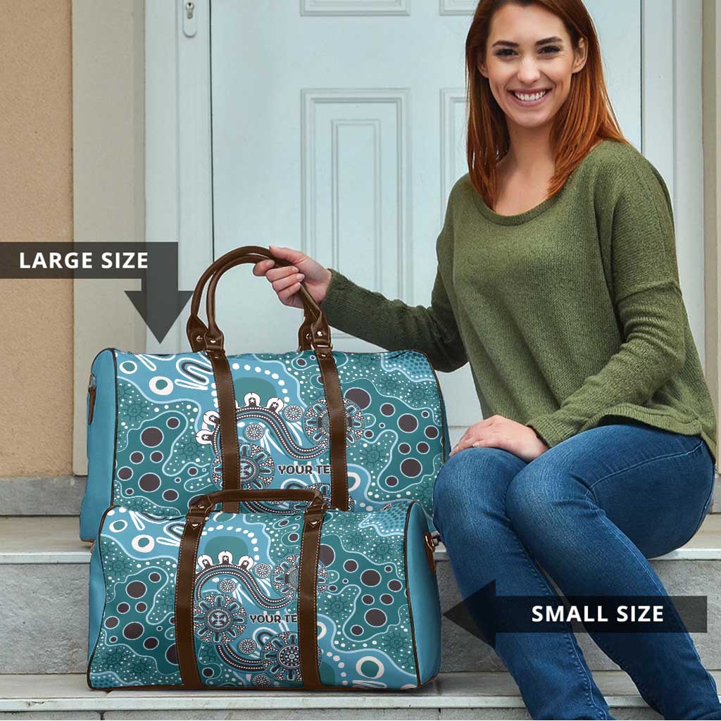 Personalised NAIDOC Week 50 Years Deadly Always Travel Bag Teal Aboriginal Artwork Dot Painting