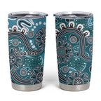 Personalised NAIDOC Week 50 Years Deadly Always Tumbler Cup Teal Aboriginal Artwork Dot Painting