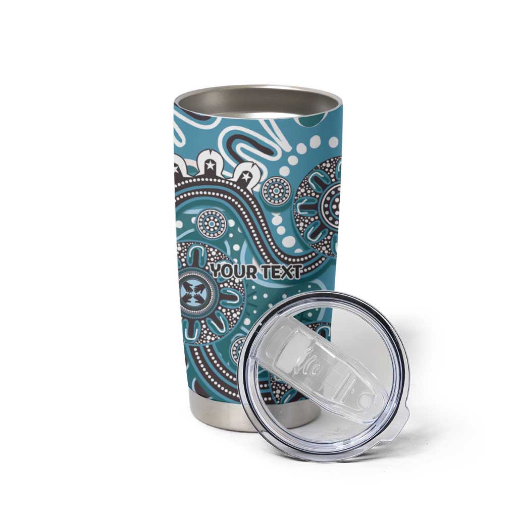 Personalised NAIDOC Week 50 Years Deadly Always Tumbler Cup Teal Aboriginal Artwork Dot Painting