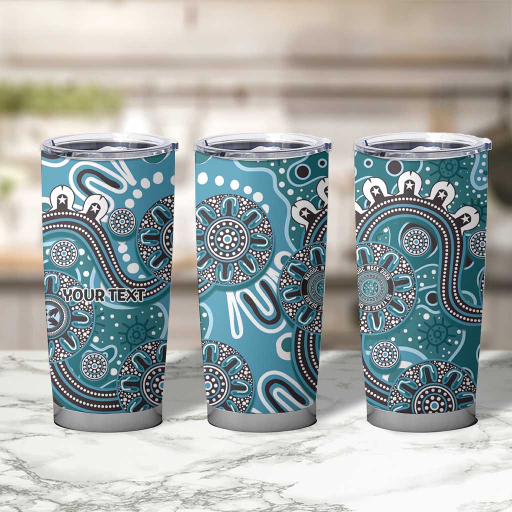 Personalised NAIDOC Week 50 Years Deadly Always Tumbler Cup Teal Aboriginal Artwork Dot Painting
