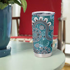 Personalised NAIDOC Week 50 Years Deadly Always Tumbler Cup Teal Aboriginal Artwork Dot Painting