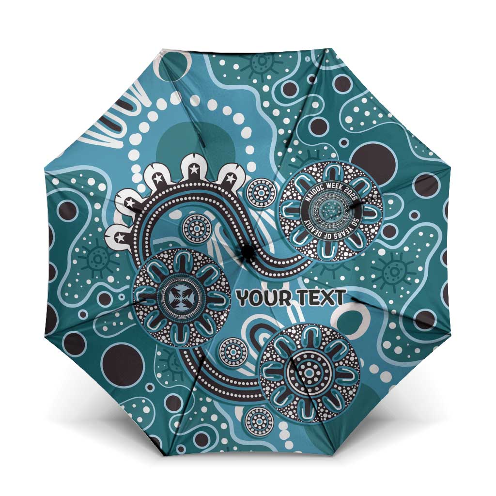 Personalised NAIDOC Week 50 Years Deadly Always Umbrella Teal Aboriginal Artwork Dot Painting
