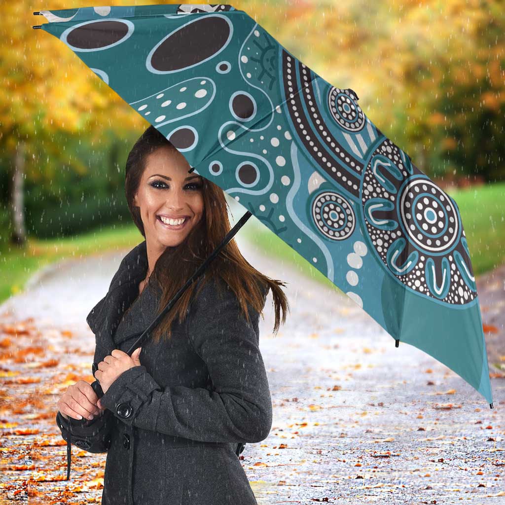 Personalised NAIDOC Week 50 Years Deadly Always Umbrella Teal Aboriginal Artwork Dot Painting