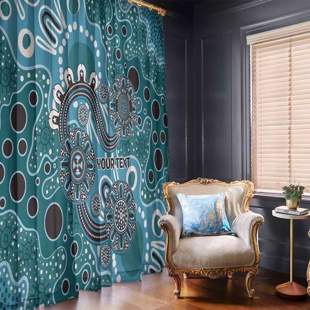 Personalised NAIDOC Week 50 Years Deadly Always Window Curtain Teal Aboriginal Artwork Dot Painting