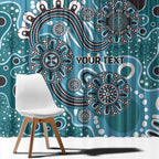 Personalised NAIDOC Week 50 Years Deadly Always Window Curtain Teal Aboriginal Artwork Dot Painting
