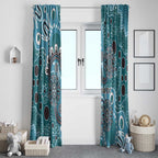 Personalised NAIDOC Week 50 Years Deadly Always Window Curtain Teal Aboriginal Artwork Dot Painting