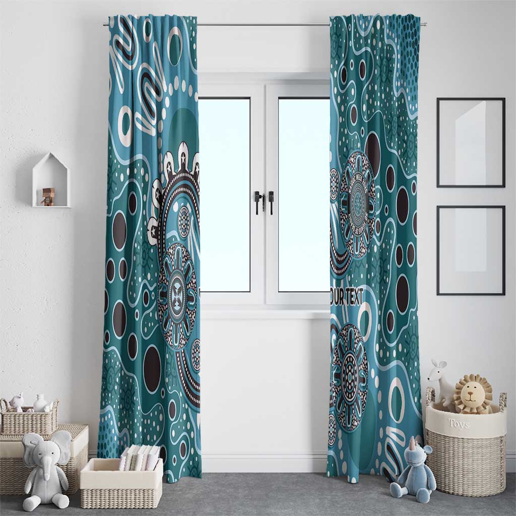 Personalised NAIDOC Week 50 Years Deadly Always Window Curtain Teal Aboriginal Artwork Dot Painting