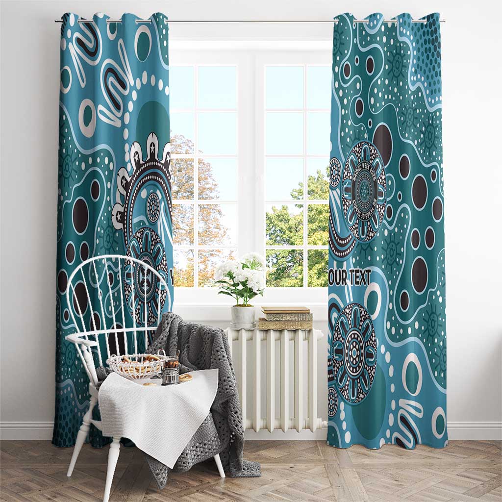 Personalised NAIDOC Week 50 Years Deadly Always Window Curtain Teal Aboriginal Artwork Dot Painting