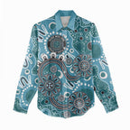 Personalised NAIDOC Week 50 Years Deadly Always Women Casual Shirt Teal Aboriginal Artwork Dot Painting