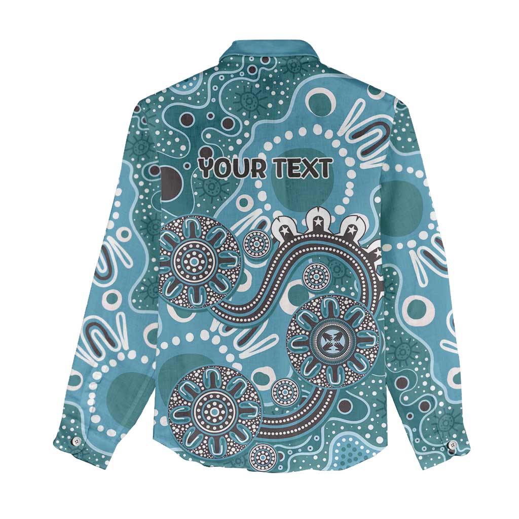 Personalised NAIDOC Week 50 Years Deadly Always Women Casual Shirt Teal Aboriginal Artwork Dot Painting