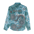 Personalised NAIDOC Week 50 Years Deadly Always Women Casual Shirt Teal Aboriginal Artwork Dot Painting